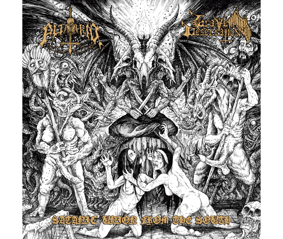 Putrid/Grave Desecration - Satanic Union From The South + Poster, S...