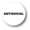 Antisocial, white, Button